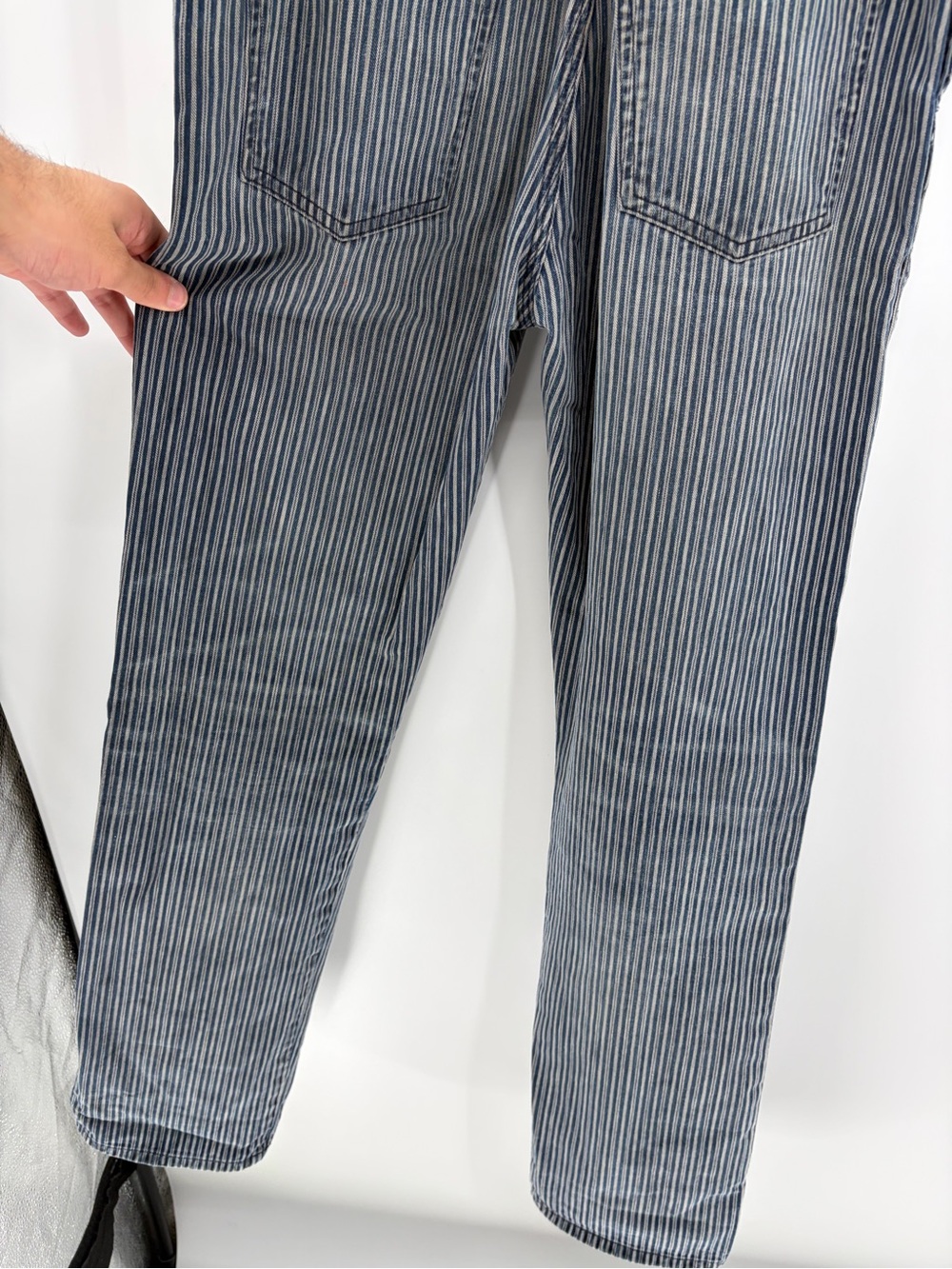 Citizens of humanity Anthropologie blue stripped overalls bib Carpenters small - Picture 8 of 14